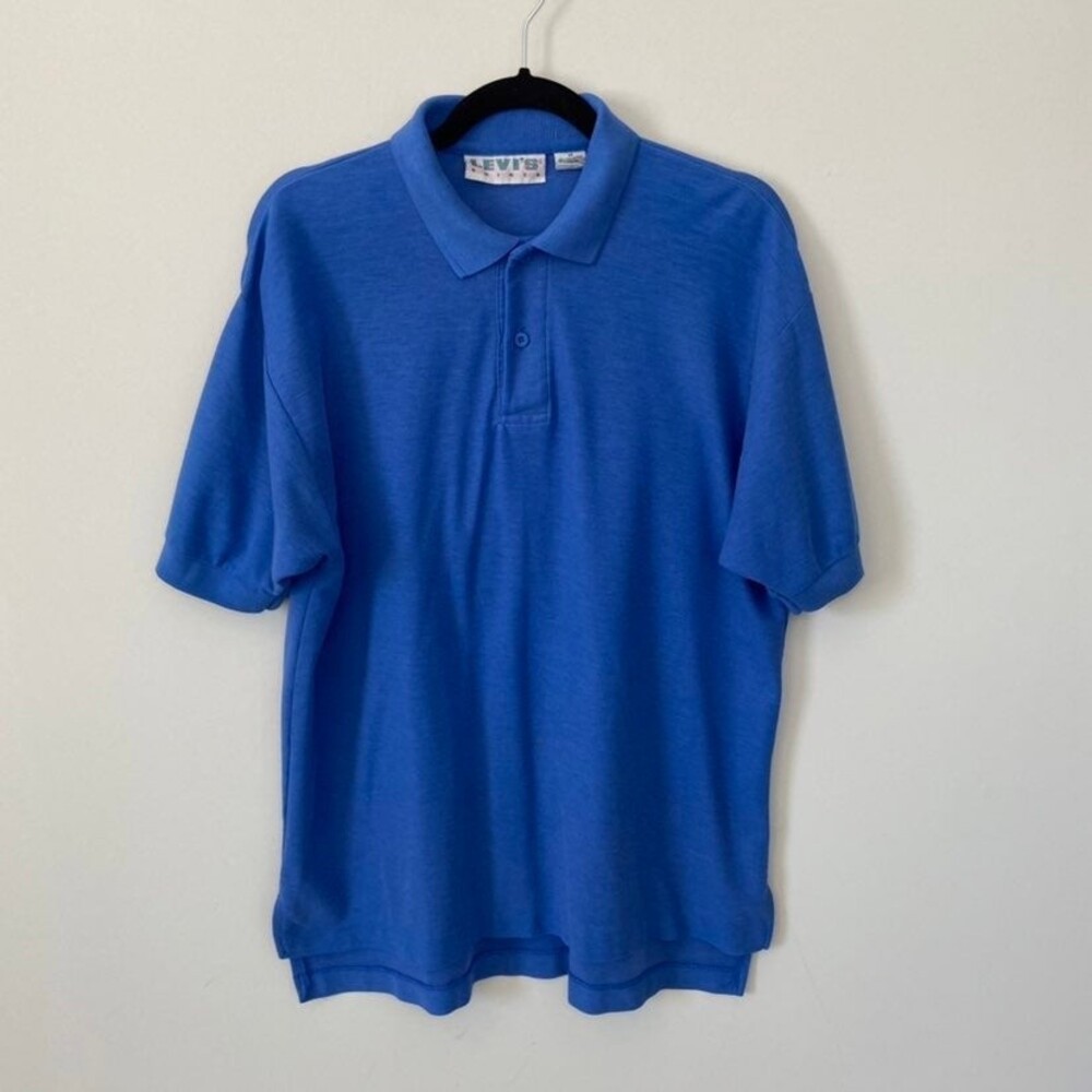 Levi's Sports Blue Polo Shirt Size Medium Vintage 80’s Made in Korea